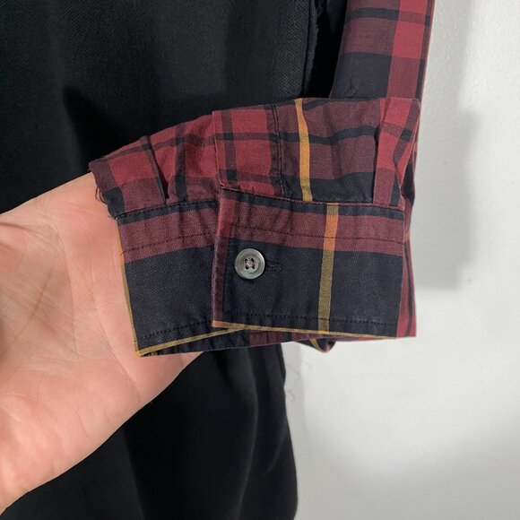 McQ Alexander McQueen Raw Edge Plaid Button Up Shirt men's size IT46 / US M - Picture 8 of 9